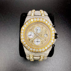 Audemars Piguet Royal Oak Offshore Yellow Gold Two Tone Iced Out Diamond Bezel