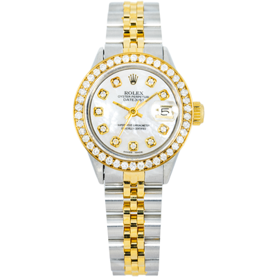 Rolex 26mm Mother of Pearl Datejust, Diamond Bezel