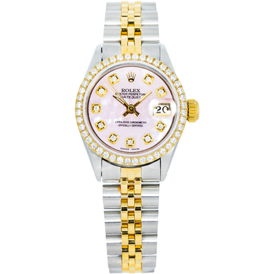 Rolex 26mm Pink Datejust, Diamond Bezel
