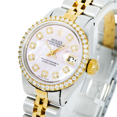 Rolex 26mm Pink Datejust, Diamond Bezel
