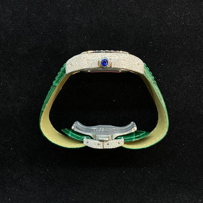 Cartier Santos 100 Green Leather Strap
