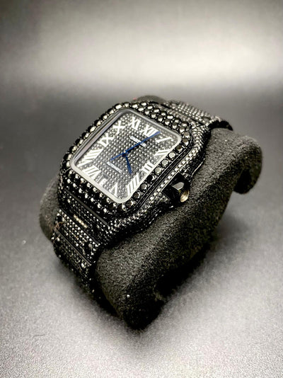Cartier Santos 100 40mm Black Gem Diamond