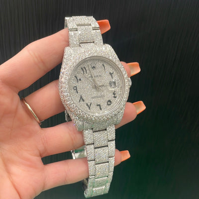 Rolex Datejust 41mm Arabic Dial Iced Out